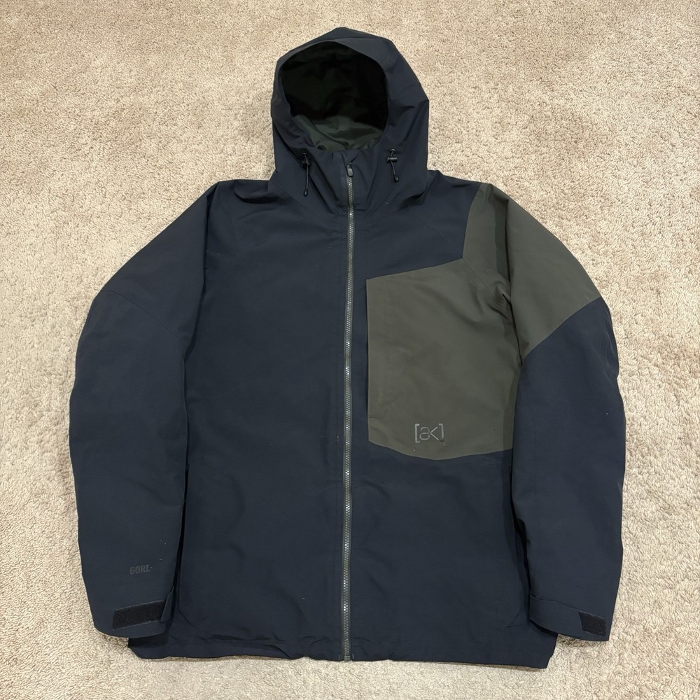 Burton AK 2L Boom GoreTex Jacket Men's Large Black Green Ski Snowboard